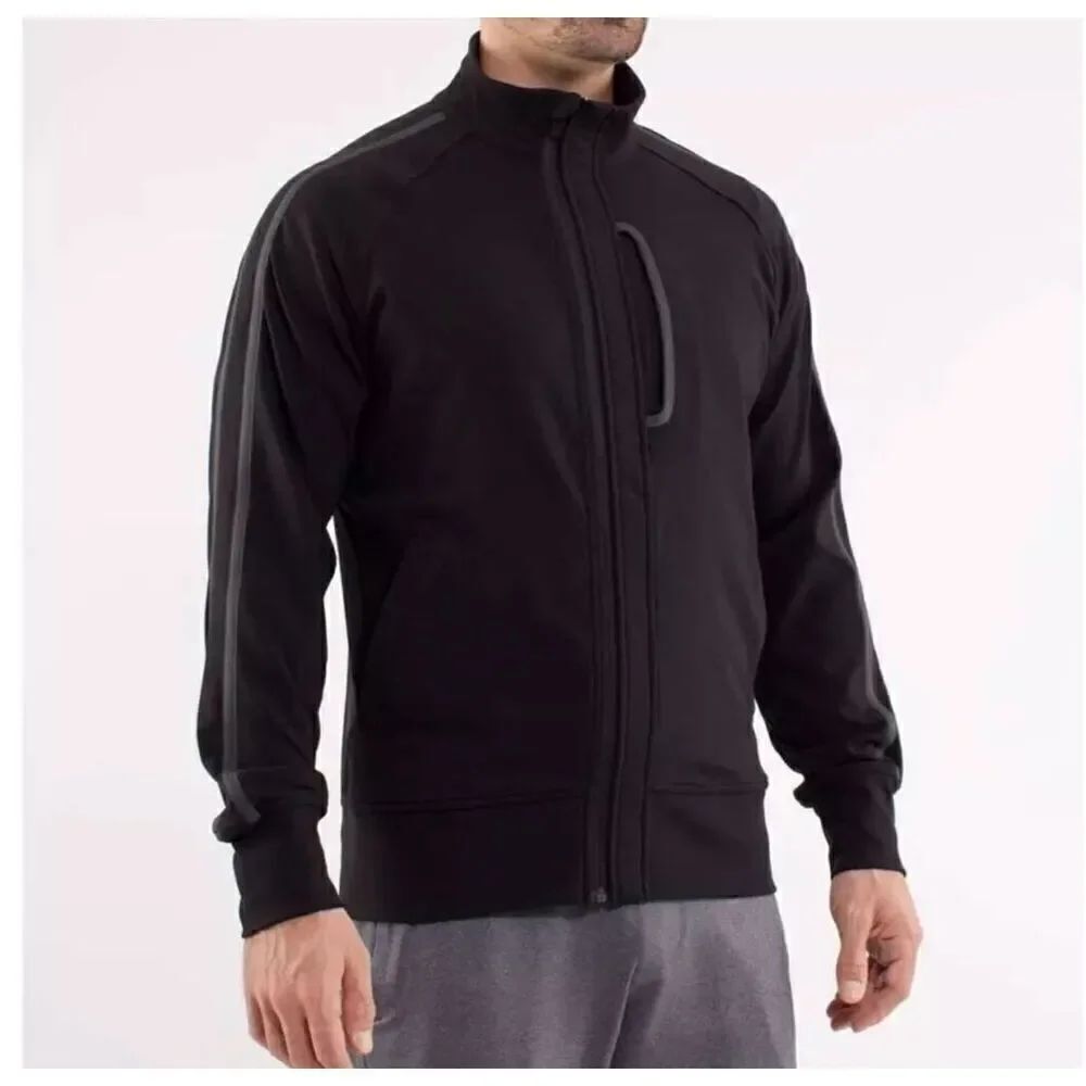 Lululemon Vintage Luon Mens Kung Fu Vent Tech Full Zip Jacket Size Large Black